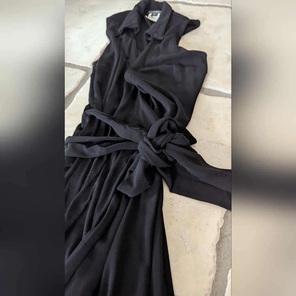 Bebe Vintage Y2K Black Viscose Wrap Dress - Picture 11 of 12